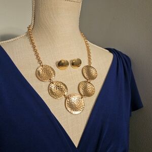 Gold Necklace and Earring Set